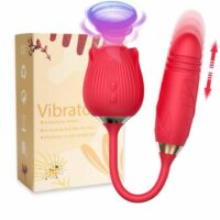 Vibrador Sexual com Sugador de Clitóris e Bullet Vai Vem - Rose X