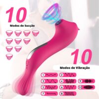 Vibrador Feminino Discreto com Sugador de Clitóris - BirdFly