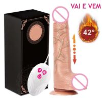 Pênis Vibrador Vai e Vem com Aquecimento 7 Modos